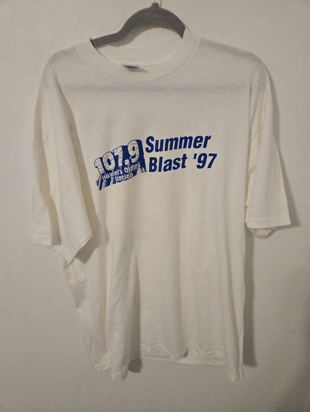 Vintage 1997 Summer Blast 107.9 Waikiki White Mens Large Johnny Tillotson Auto